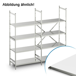 standing rack NORM 5 stainless steel 2075 mm 500 mm  H 1800 mm 4 closed shelf board(s) shelf load 150 kg bay load 600 kg product photo