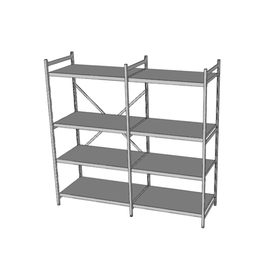 standing rack NORM 20 aluminium 1875 mm 600 mm  H 1800 mm 4 closed shelf board(s) shelf load 150 kg bay load 1200 kg product photo