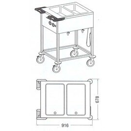 food serving trolley SPA/EB-2 heatable  • 2 basins product photo