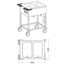 food serving trolley SPA/EB-2 F heatable  • 2 basins product photo