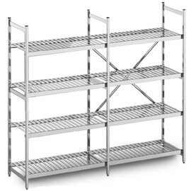 standing rack NORM 20 aluminium 600 mm 400 mm  H 1800 mm 4 grid shelf (shelves) shelf load 200 kg bay load 600 kg product photo