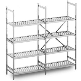 standing rack NORM 25 stainless steel 2175 mm 500 mm  H 1800 mm 4 grid shelf (shelves) shelf load 100 kg bay load 600 kg product photo