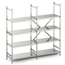 standing rack NORM 25 stainless steel 3250 mm 600 mm  H 1800 mm 4 closed shelf board(s) shelf load 150 kg bay load 600 kg product photo