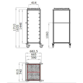 tray clearing trolley TAWALU 1/18 B-GN dish basket product photo