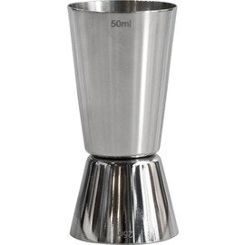 bar measuring cup|jigger stainless steel filling capacity 25 ml|50 ml calibration marks 25 ml|50 ml product photo