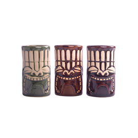 stamper glass Tiki mug 4 cl ceramics with relief set of 6  H 85 mm product photo