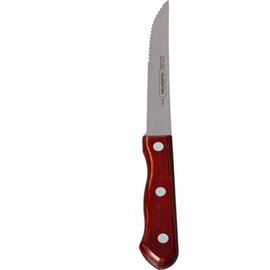 steak knife Tramontina | riveted | wooden handle red serrated cut  L 220 mm product photo