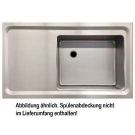 Gastronorm welded basin | 1 basin GN 2/1 | drain hole on the right product photo  S