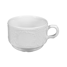 latte cup SALZBURG 250 ml porcelain white with relief product photo