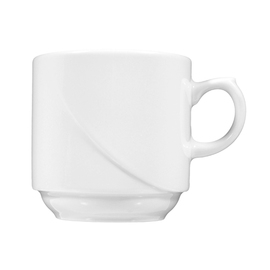 coffee mug LAGUNA porcelain white 250 ml with relief product photo