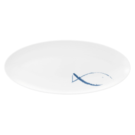 coupe plate COUP FINE DINING BLUE SEA oval 435 mm x 191 mm porcelain product photo