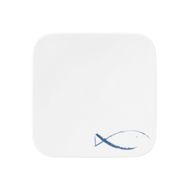 coup plate COUP FINE DINING BLUE SEA square flat 220 mm x 220 mm porcelain product photo