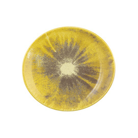 breakfast plate BATIK KURKUMA oval 210 mm x 192 mm | porcelain yellow product photo