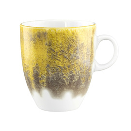 coffee mug BATIK KURKUMA 400 ml porcelain yellow with decor product photo