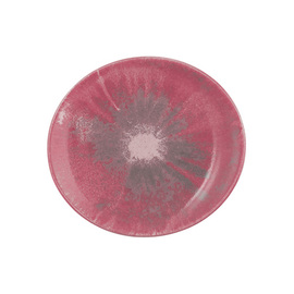 dining plate BATIK HIBISKUS oval 250 mm x 230 mm | porcelain red product photo