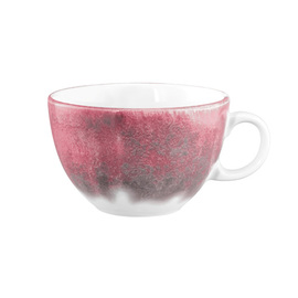 latte cup BATIK HIBISKUS 370 ml porcelain red with decor product photo