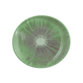 dining plate BATIK MATCHA oval 250 mm x 230 mm | porcelain green product photo