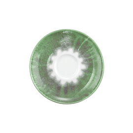 espresso saucer BATIK MATCHA Ø 120 mm porcelain green with decor product photo