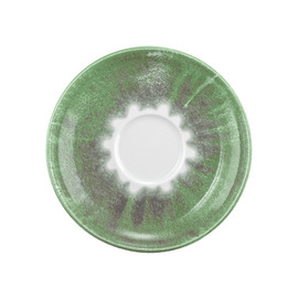 cappuccino saucer BATIK MATCHA Ø 147 mm porcelain green with decor product photo