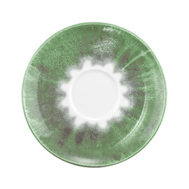 latte saucer BATIK MATCHA Ø 159 mm porcelain with decor product photo