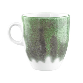 coffee mug BATIK MATCHA 400 ml porcelain green with decor product photo