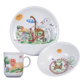 children's set decor "Zoo" porcelain multi-coloured mug | plate | bowl product photo