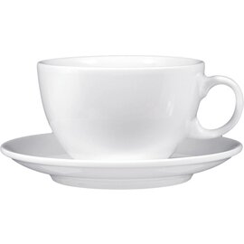 latte cup MERAN with handle 370 ml porcelain white with saucer  H 66 mm product photo