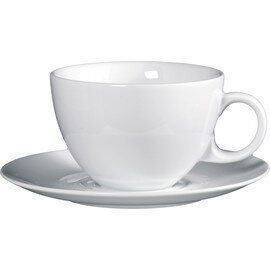 latte cup MERAN with handle 500 ml porcelain white with saucer  H 82 mm product photo