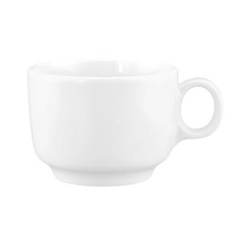 Coffee Cup | cappuccino cup SENTO with handle 210 ml | porcelain white product photo