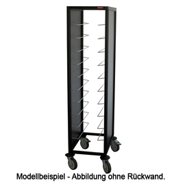 tray trolley with back wall concrete grey | dark | 487 mm x 640 mm H 1650 mm product photo