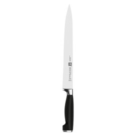 Ham knife, series: TWIN Fourstar II, blade length: 260 mm, handle: plastic, black, stainless steel application product photo