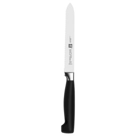 universal knife FOUR STAR ice-hardened smooth cut | black | blade length 13 cm product photo