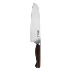 santoku TWIN 1731 straight blade smooth cut | wood colour | blade length 18 cm product photo