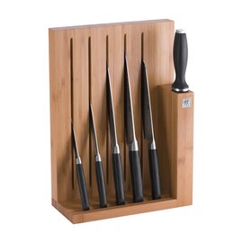 Knife block, bamboo, 7-pc., Series: Pure, handle: plastic, black, 277 x 125 x 385 mm product photo