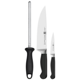 Set of knives, 3 pcs., Spick- and garnish knives, Kitchen knives, Wetzstahl, Series: Pure, Handle: Plastic, black product photo