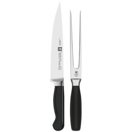 Knife set, 2-pcs., Meat knife and meat fork, series: Pure, handle: plastic, black product photo