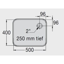 kitchen sink E 5 x 4 x 2,5 stainless steel 500 x 400 x 250 mm | outlet type on the right product photo