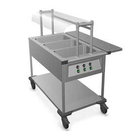food serving trolley SAW 3 | shelf right | sneeze guard left product photo