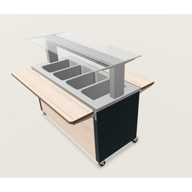hot counter W-4 Design suitable for 4 x GN 1/1 | wood colour with tray slide product photo