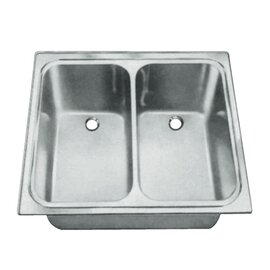 built-in double glass-rinsing basin ED 7.1 x 5.8 stainless steel 302 x 502 x 300 mm | outlet type center product photo