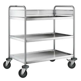 clearing trolley ARW 10 X 6-3 | 3 shelves | 2 fixed castors|2 swivel castors plastic product photo