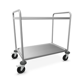 serving trolley SW 9 x 6-2 | 2 shelves 4 swivel castors galvanized steel with gallery product photo