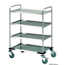 serving trolley SW 10 x 6-4 | 4 shelves L 1100 mm W 700 mm H 1350 mm | 2 fixed castors|2 swivel castors plastic product photo