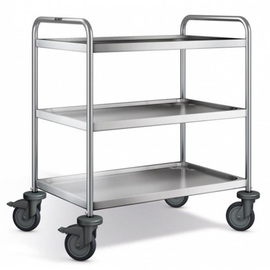 serving trolley SW 8 x 5-3 | 3 shelves L 900 mm W 600 mm H 950 mm | 4 swivel castors plastic product photo