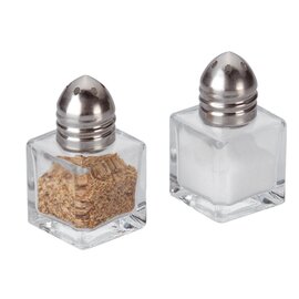 mini shaker glass stainless steel square  H 50 mm  | 2 pieces product photo