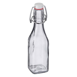 clip lock bottle 250 ml glass square H 190 mm product photo