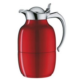 vacuum jug HELENA 1 ltr aluminum red vacuum -  tempered glass hinged lid product photo