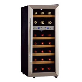 wine temperer 21 WINE DUETT black  | glass door | Peltier technology product photo