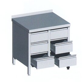drawer unit 810 mm  x 600 mm  H 900 mm with 6 drawers | upstand product photo