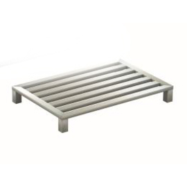 flat pallet stainless steel | 4 feet | 5 longitudinal bars | 1200 mm x 800 mm H 150 mm product photo